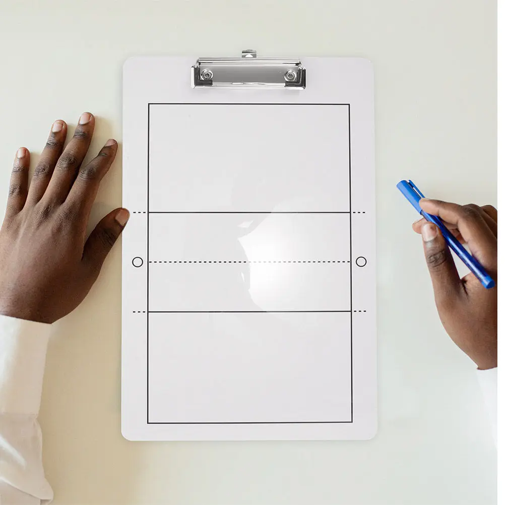 2Pcs Volleyball Coaching Board Portable PVC Erasable Tactical Board for Coaches Volleyball Match Strategy Planning Training