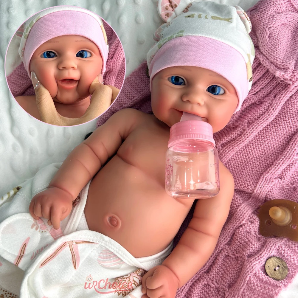 50 سم مادي يمكن أن تفتح فم طفل فتاة الجمع السيليكون تولد من جديد طفل واقعي رسمت دمية للمجمعين والمحمسين
