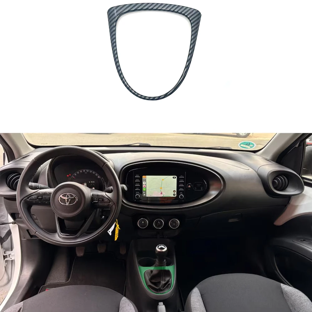 Fit For Toyota Aygo X 2022-2025 Car Gear Shift Inner Frame Trim Cover ABS Carbon Fiber Interior Modification Decor Accessories