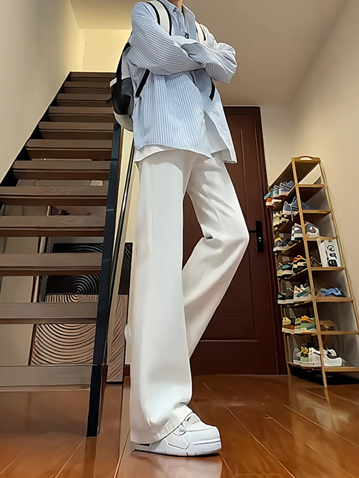 

Мужские джинсы Cleanfit White Blade в американском стиле High Street Vibe, прямые, слегка расклешенные, удлиненные, из смесового хлопка и полиэстера