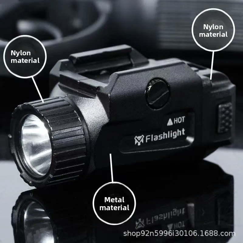 20mm Rail Mount Mini LED Flashlight Built-in 500mAh Battery Type-C USB Rechargeable Portable Outdoor Lighting