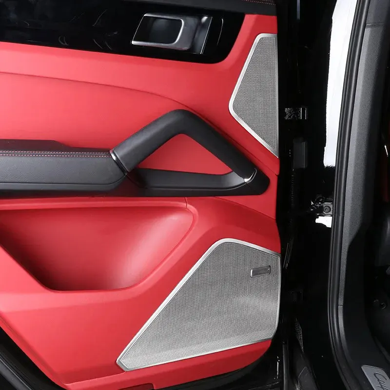 Car Door Horn Protection Cover Audio Speaker Decorative Modification Part For Porsche Cayenne 2018 2019 2020 2021 2022 2023 2024
