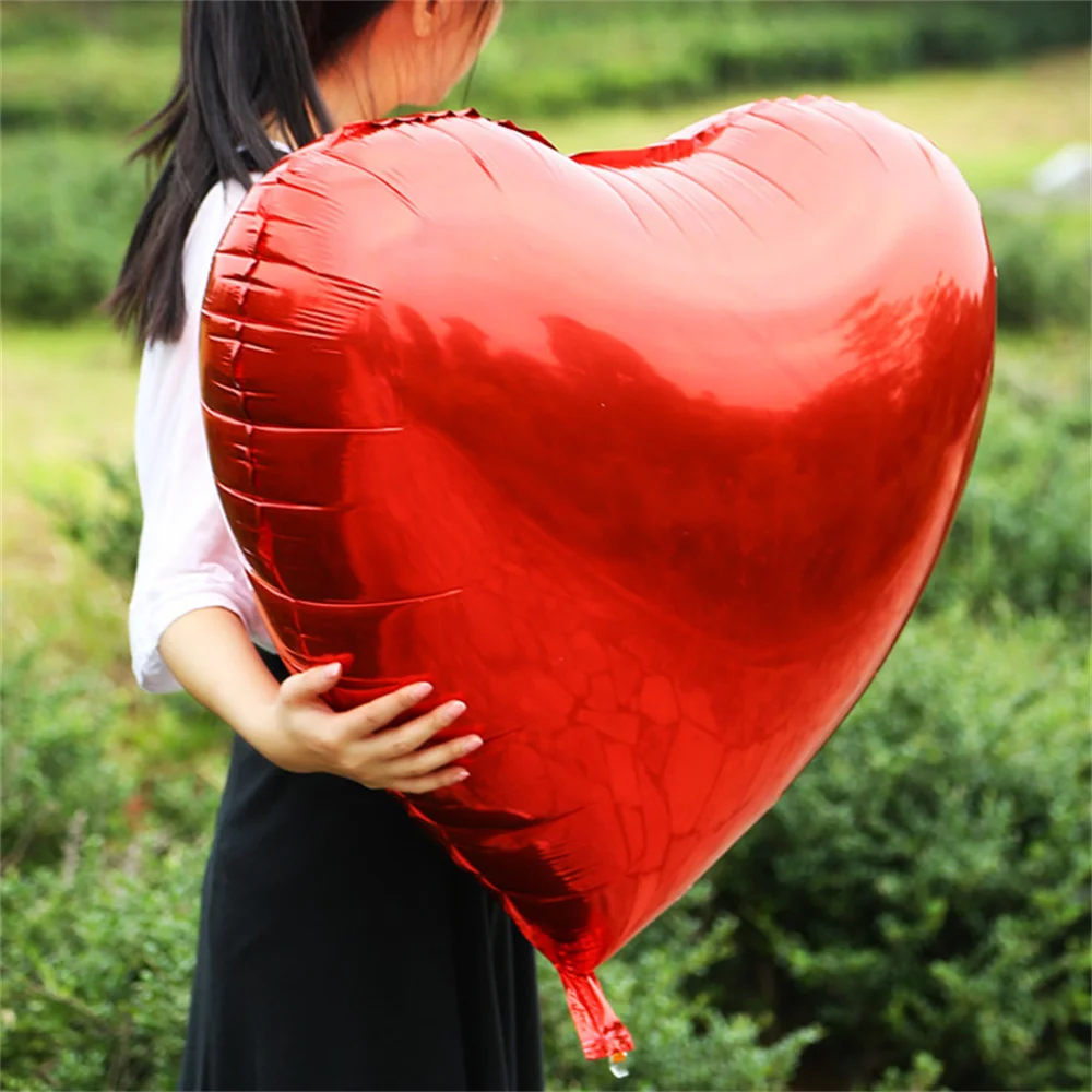 1pc 36inch Large size 75cm Pink Red Heart Foil Balloons Wedding Valentine's day Birthday Party Anniversary Decoration Balloon