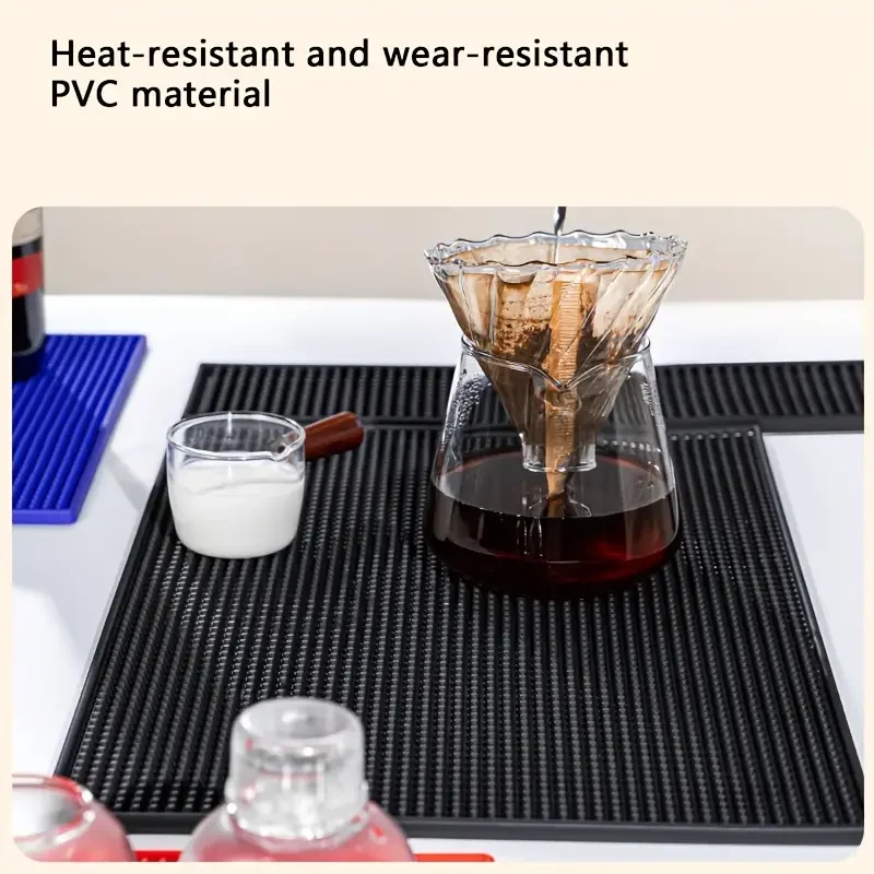

Premium Silicone Bar Mat Thick Durable and Stylish Service Bar Mat for Spills Coffee Bar Restaurants Counter Top Dish Drying Mat