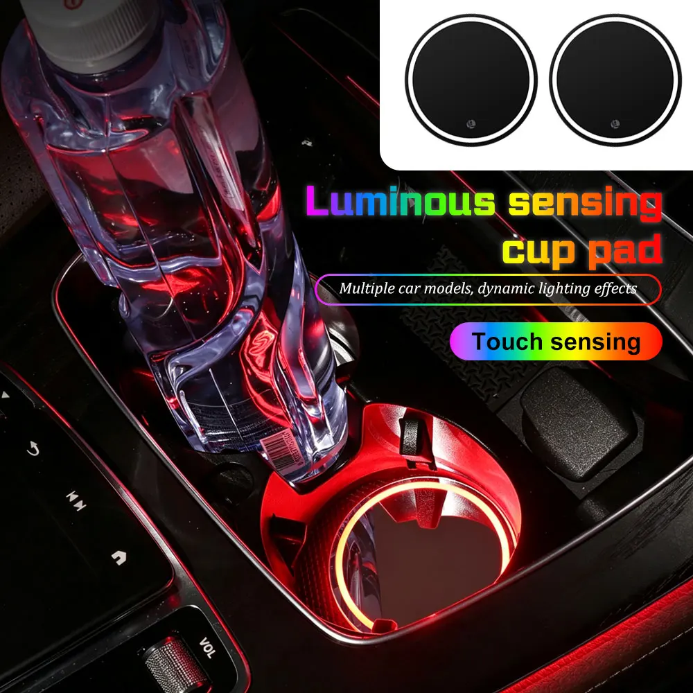 New LED Lighting & Glowing Colorful Coaster Water Cup Mat Car Changing Bottle Holder Pads Luminous Coasters Decor Accessories