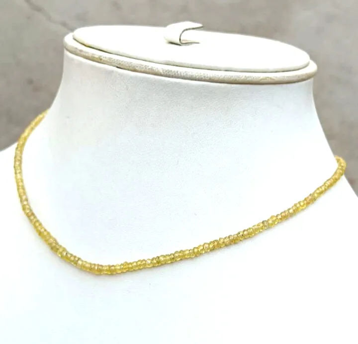 

32 Carat Natural Fine Yellow Sapphire Faceted Beads Necklace