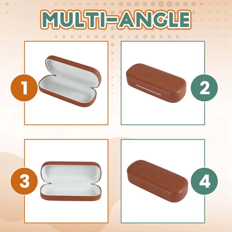 ABXH แบบพกพาแว่นตา Hard ไม้กรอบแว่นตากล่องแว่นตาอ่านหนังสือแว่นตากันแดดผู้ถือกรณี