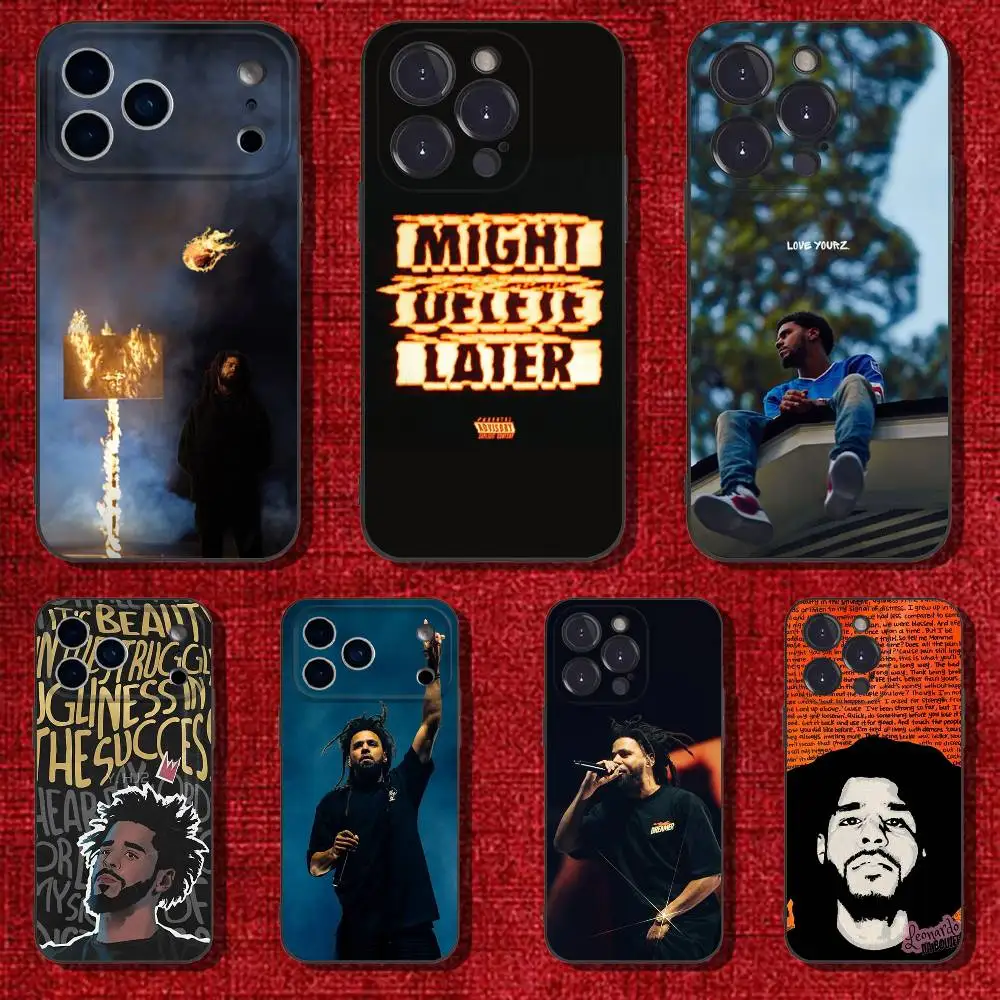 

J Cole Rapper Phone Case For iPhone 6,17,16,15,14,13,12,11 Plus,Pro Max,XS,X,XR,SE,Mini,8,7,Soft Silicone Black Cover