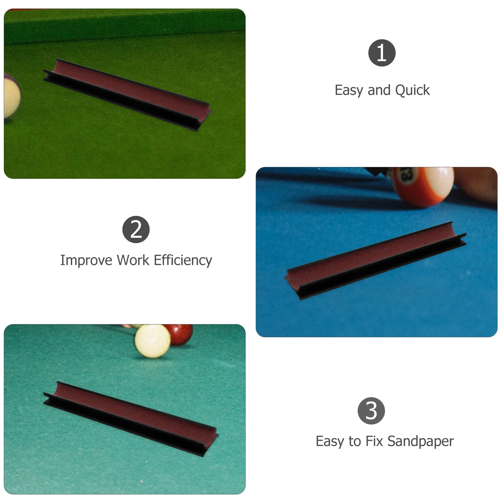 Pool Cue Tip Shaper Plastic Burnisher File Sandpaper Surface Billiard Cue Repair Tool For Chalk Adhesion Miscue Prevention