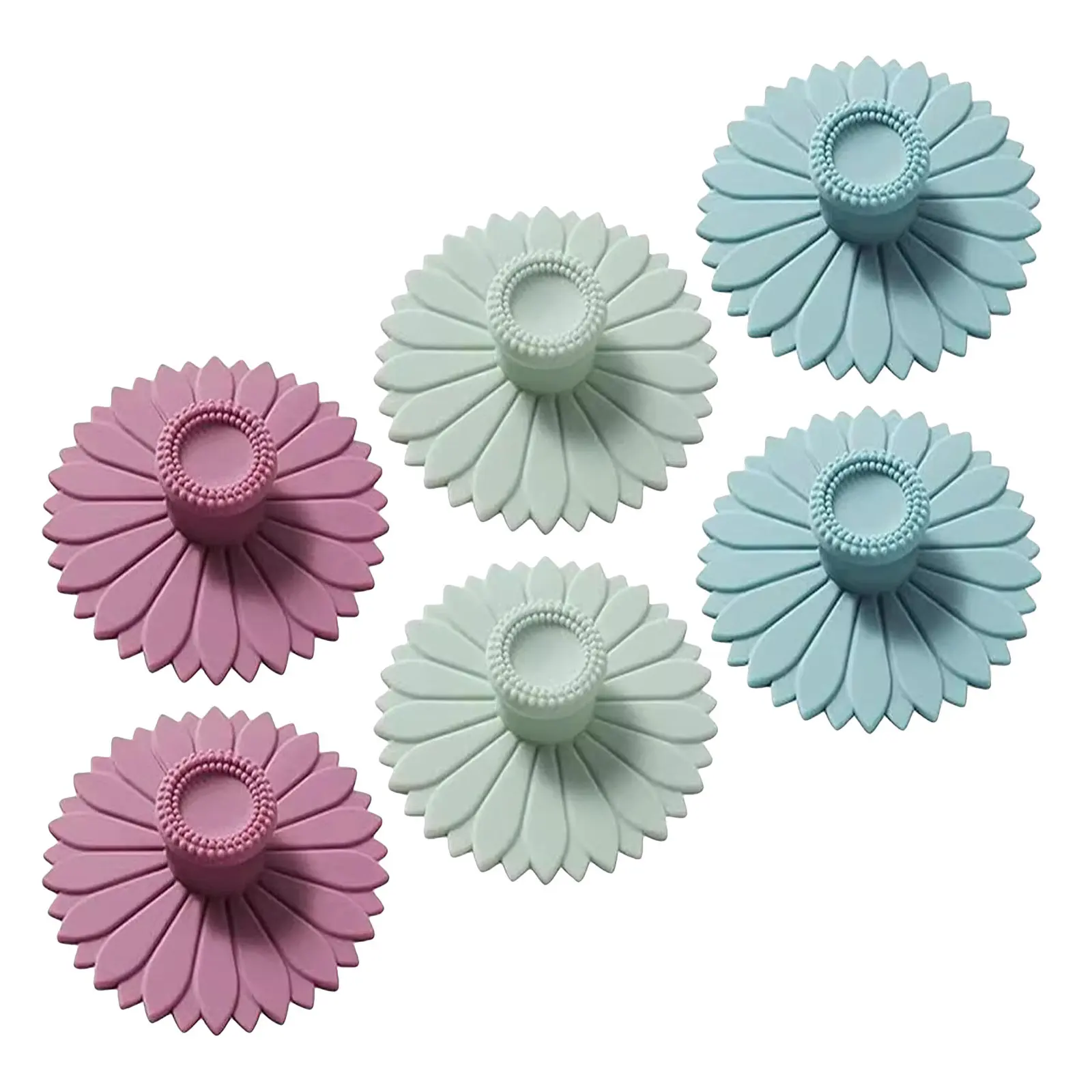 6Pcs Silicone Cup Lids Reusable Spill-Proof Dustproof Covers for Mugs Glass Cups Ceramic Tumblers Heat Cold Retention