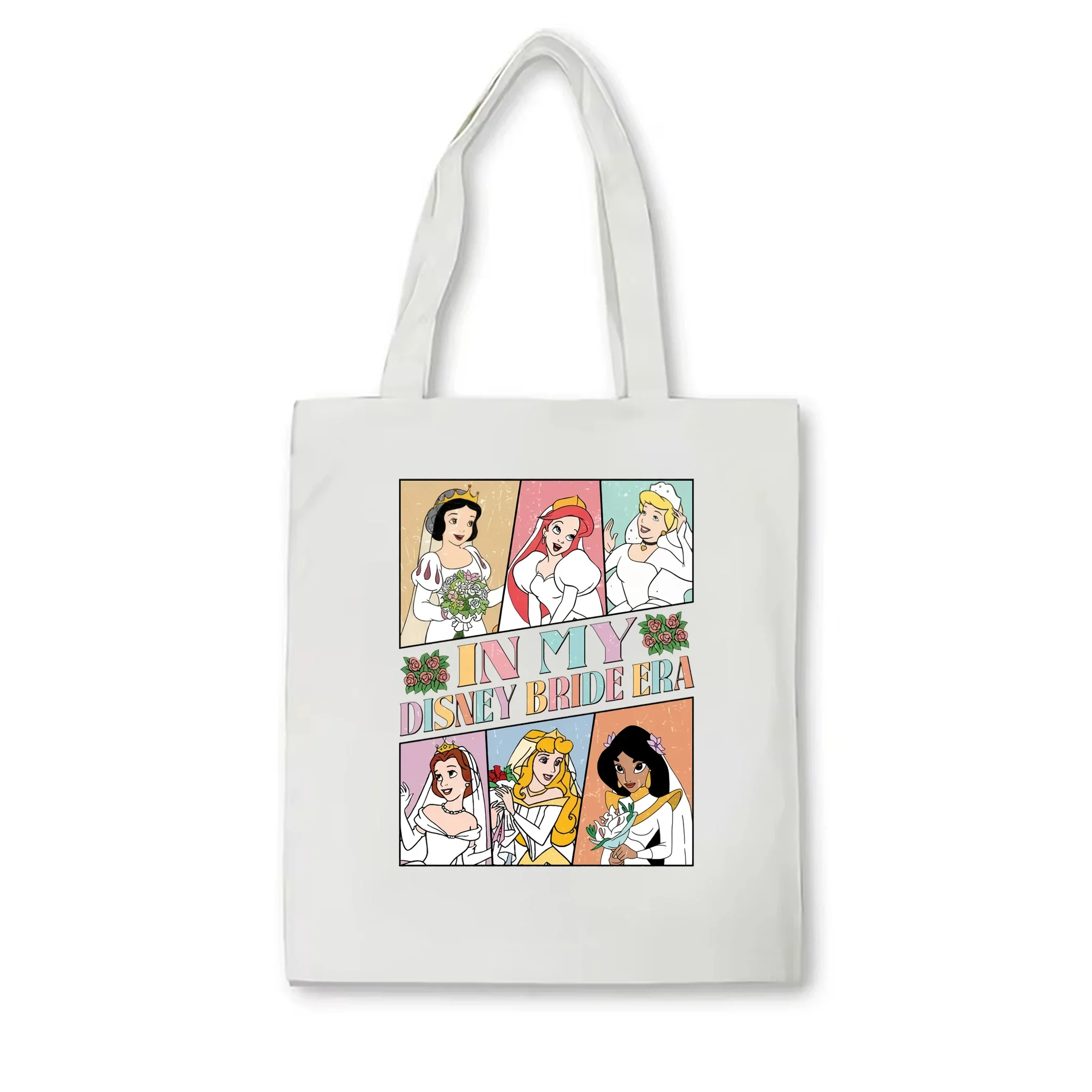 In My Disney Bride Era tote bag Princess addio al nubilato borsa cosmetica Disney Bride Girls Club Canvas Bag Bride Squad tote Bag