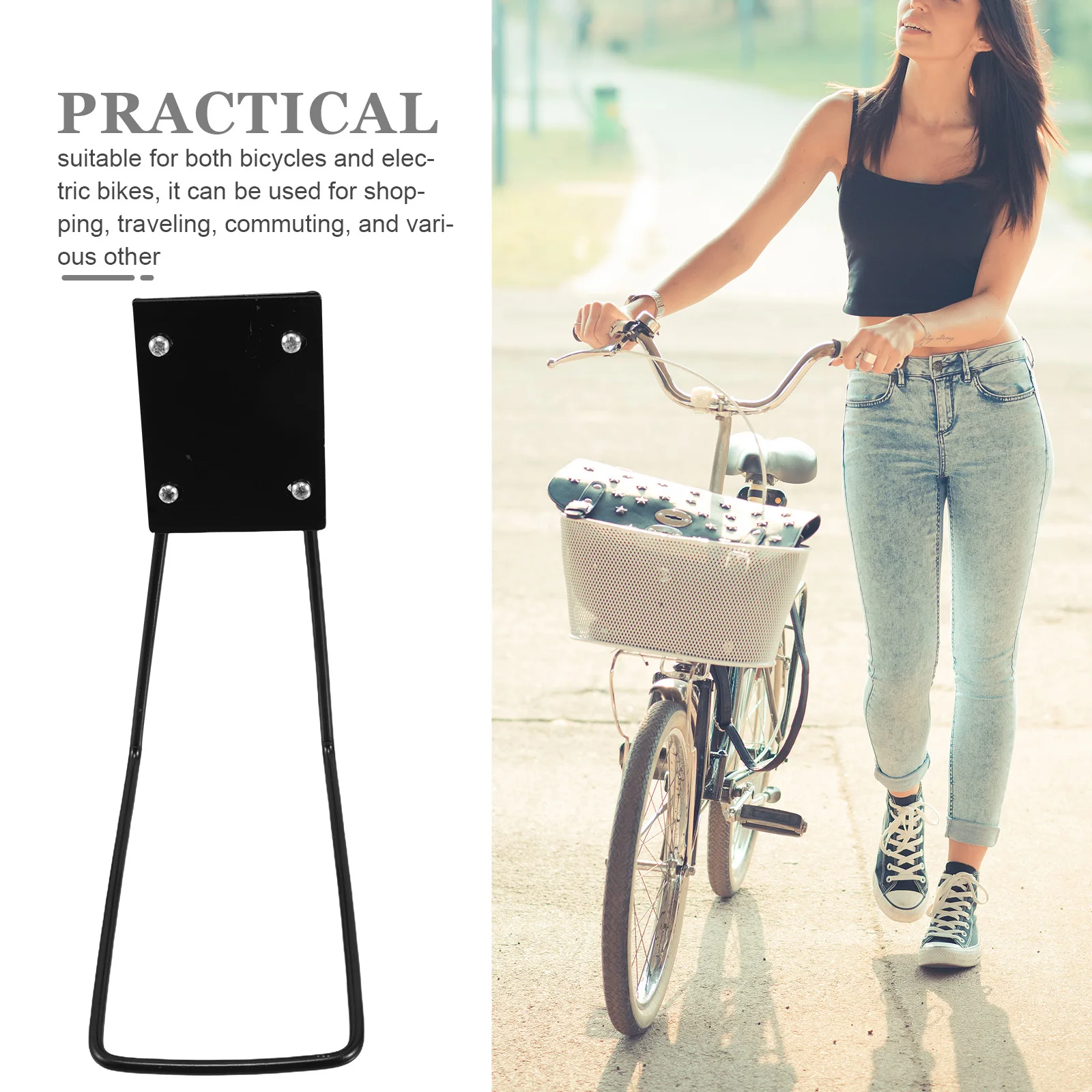 ملحقات حامل سلة الدراجة المعدنية للرف الأمامي للدراجة، سهلة التركيب، دعم ثابت، تطبيق واسع للتنقل والسفر #4