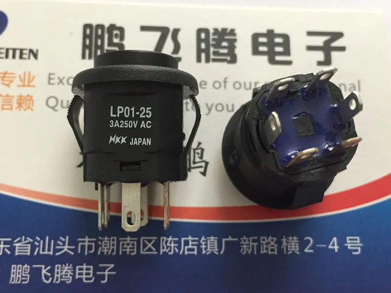 

1PCS Imported Japanese LP01-25 round button touch switch straight plug 6-pin self-reset power button