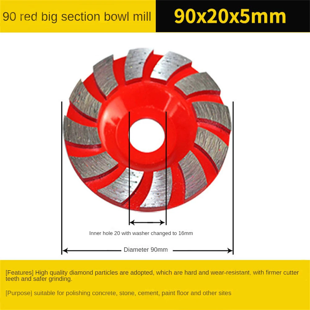 Grinding Wheel Disc Wood Carving Disc Bowl Shape Grinding Cup Concrete Granite Stone Ceramic Cutting Disc Power Tools