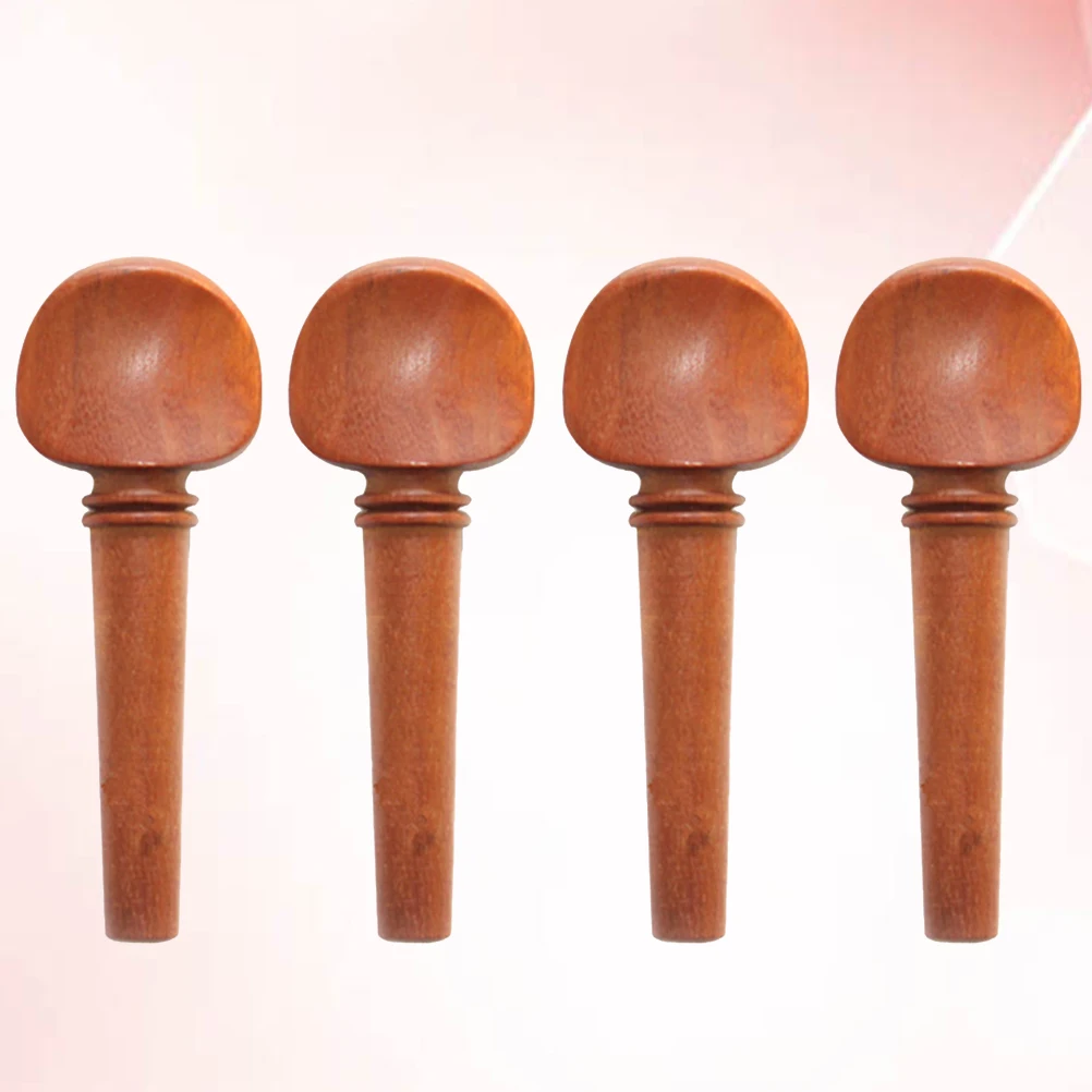 

4pcs Violin Turning Pegs Jujube Wooden End Pin Replacement Shaft String Buttons for 4 4 Violin Accessories Khaki