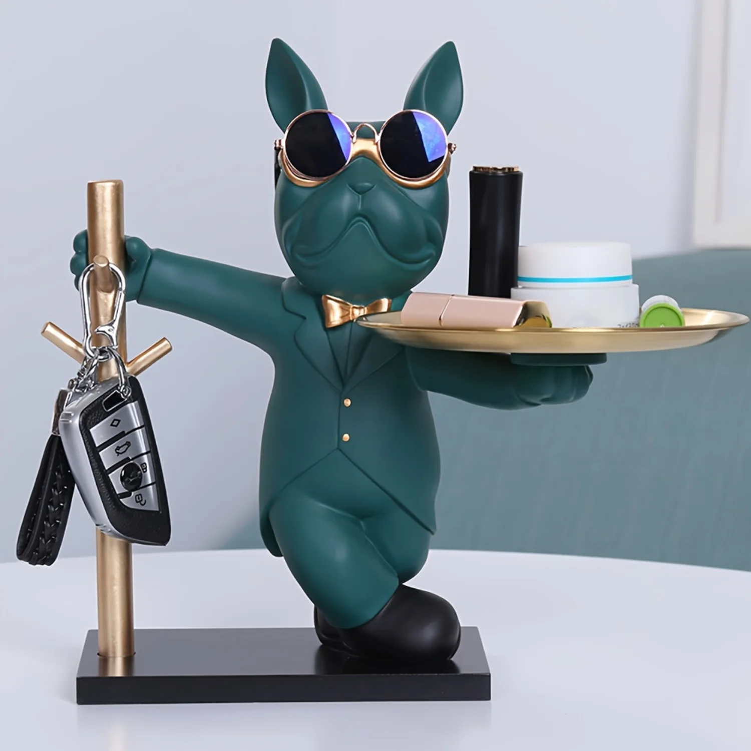 French Bulldog Statue - Metal Box & Figurine for Organization - Perfect Cafe or Living Room Accent