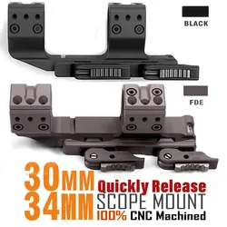 Rifle Scope Rings 1.54 inchs 21mm Picatinny Rails, AR15,  Scope 30mm  34mm QD Mount, aluminum 20.6 MOA FED Black