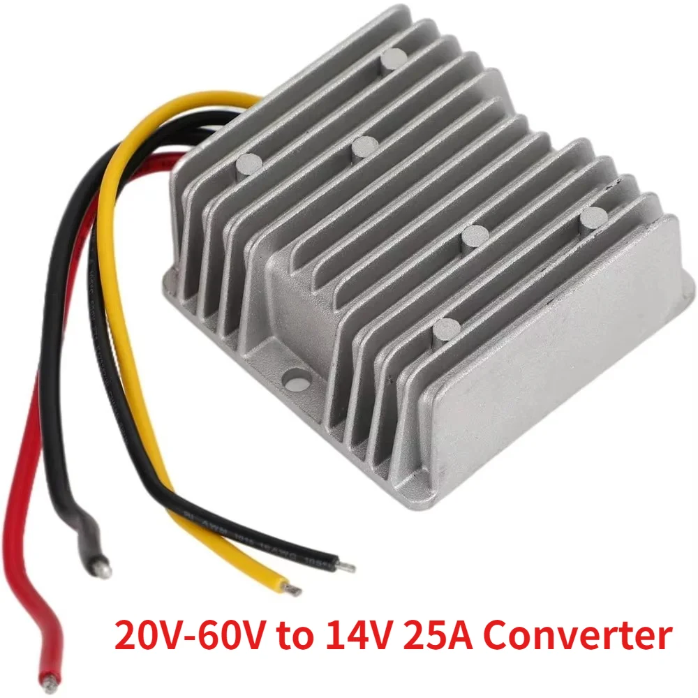 DC to DC Converter 20V-60V to 14V 25A Step-Down Module Waterproof Reducer Voltage Transformer Power Supply Module For Golf Cart