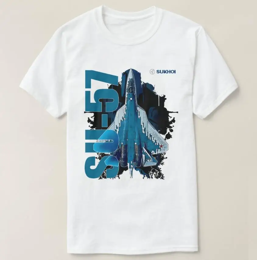 Su-57 Stealth Multirole Fighter Aircraft T-shirt manica corta in cotone Casual o-collo T-shirt