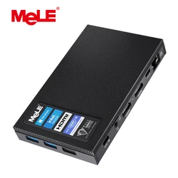 MeLE Slim Mini PC N100 Intel Alder Lake 12. generacji Windows 11 Pro 16GB 512GB Mały komputer stacjonarny bez wentylatora 2.4/5G Wi-Fi, USB-C, potrójny wyświetlacz 4K Komputer stacjonarny do domu, biura, IoT, Quieter4C