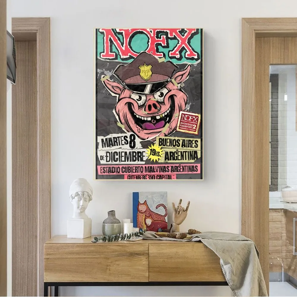 NOFX Poster Painting Poster No Framed Poster Kraft Club Bar Paper Vintage Poster Wall Art Painting Bedroom Study Stickers