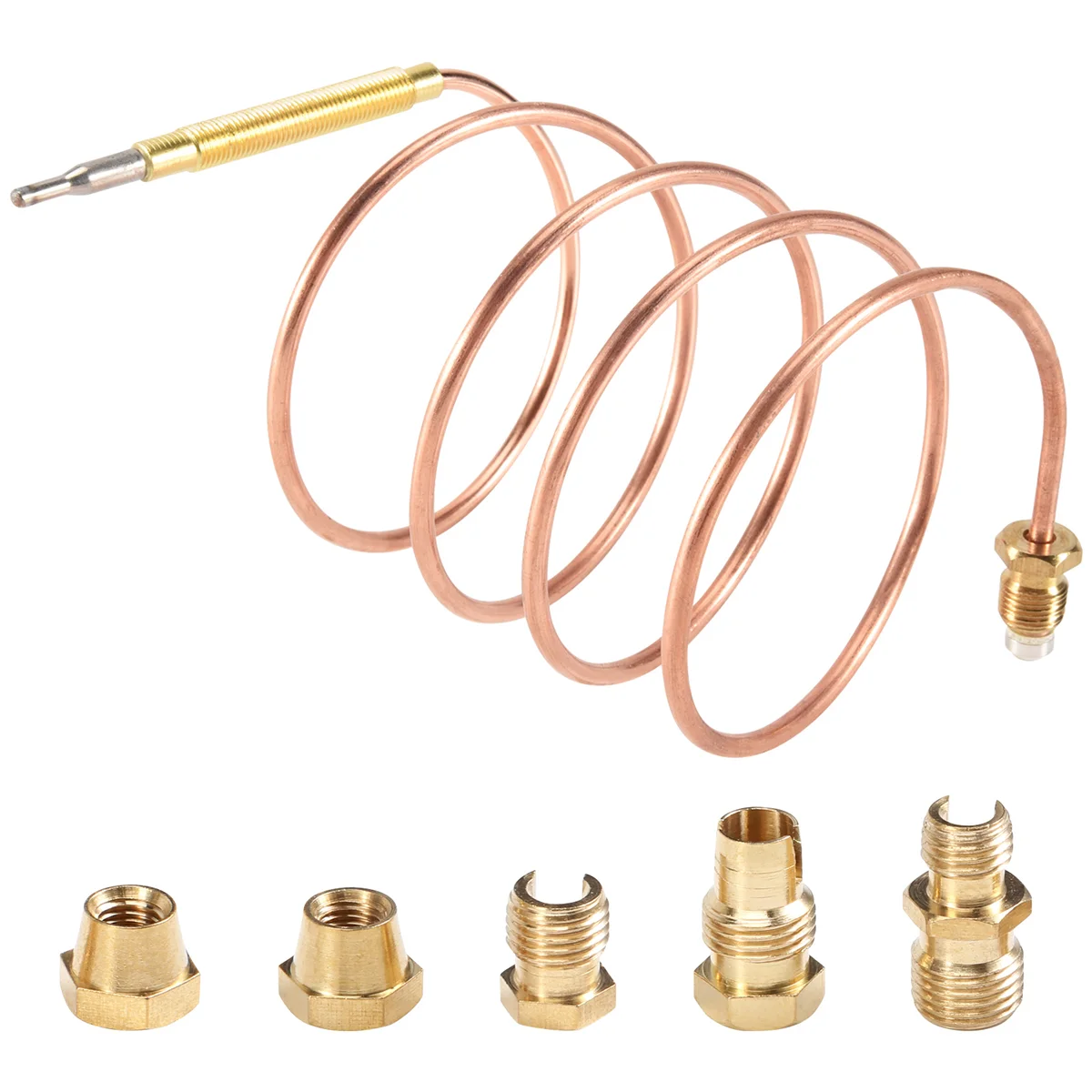 ABJT 900Mm Gas Stove Universal Thermocouple Kit M6X0.75 With Spilt Nuts (Five) Replacement Thermocouple