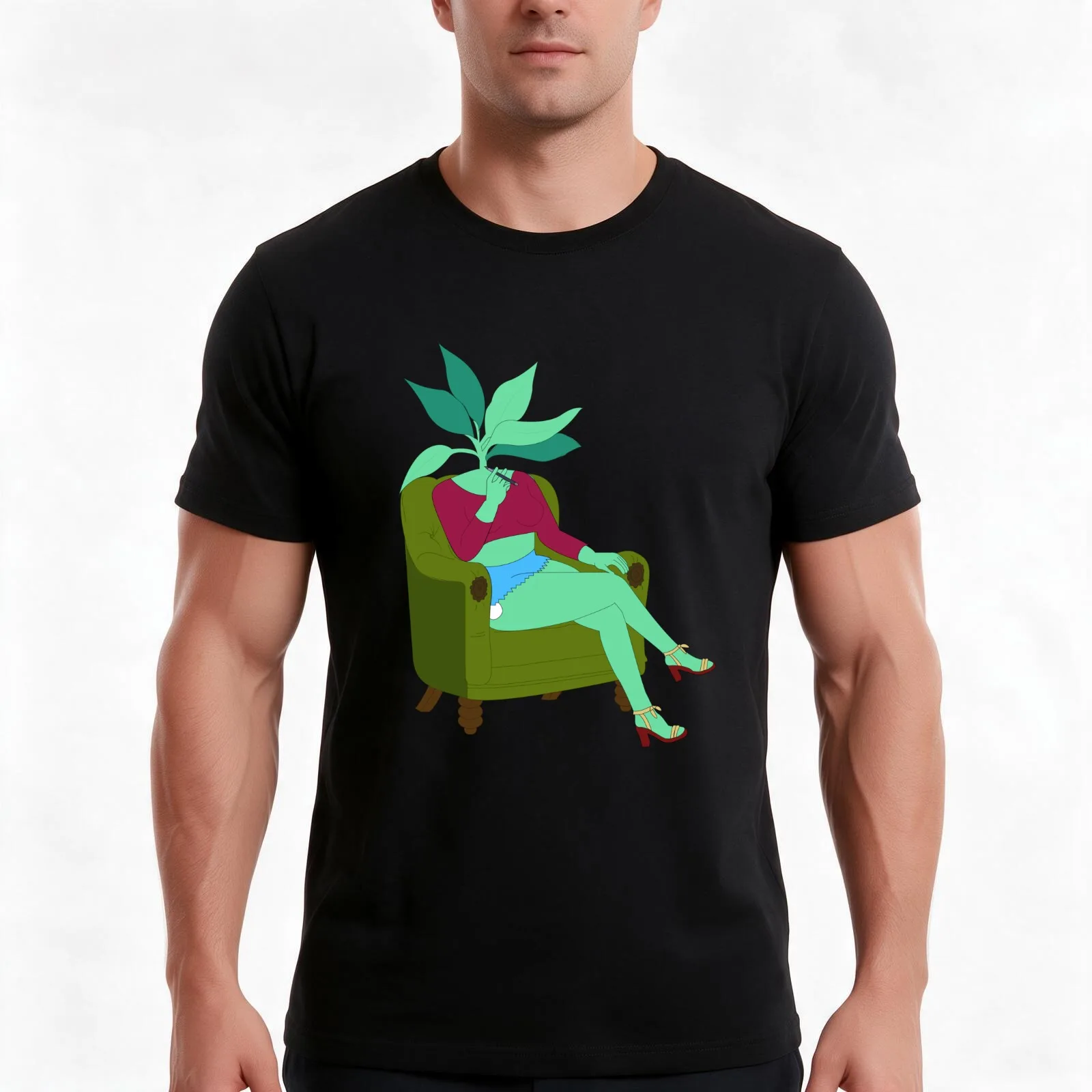 The Plant Neighbor T-Shirt, Summer Casual Cotton Tee, Oversized Streetwear Tops, Vintage Graphic Print, Loose Fit Short Sleeve