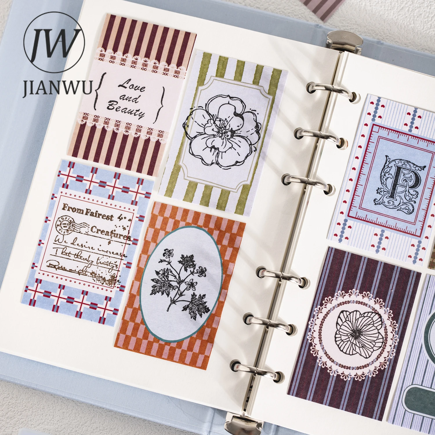 JIANWU Border Chronicles Series Vintage Baroque Frame Label Landscape Material Collage Sticker Creative DIY Journal Stationery - view 3