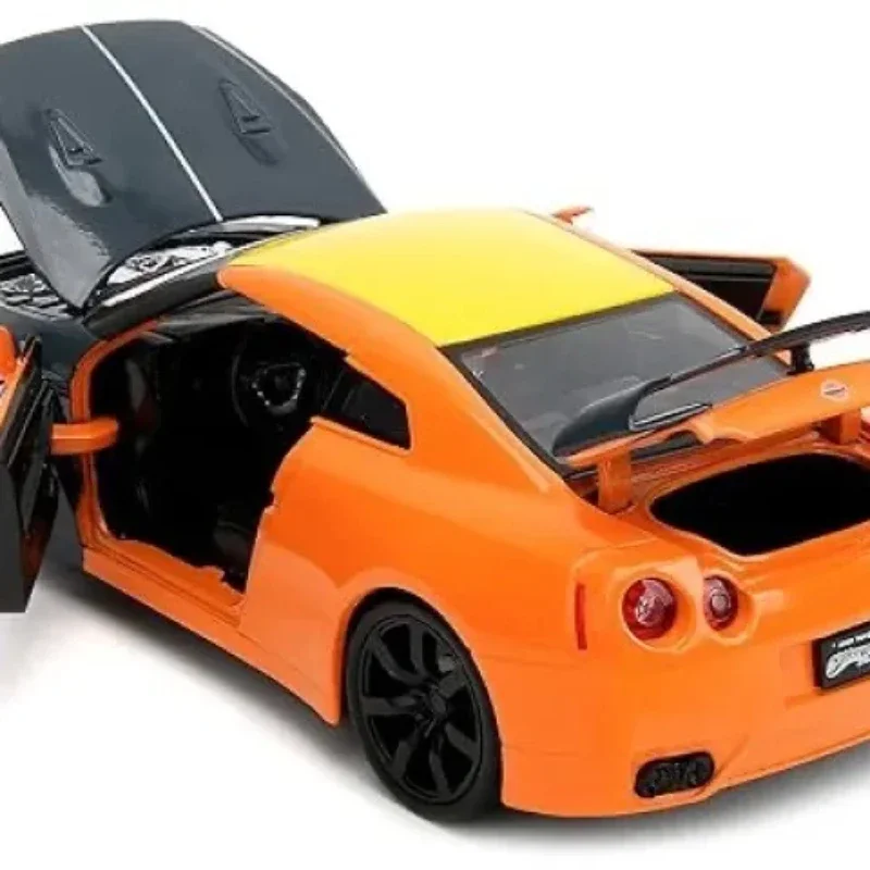 1:24 2009 Nissan GT-R R35 Haute Simulation Diecast Voiture En Alliage De Métal Modèle De Voiture décoration affichage collection cadeaux