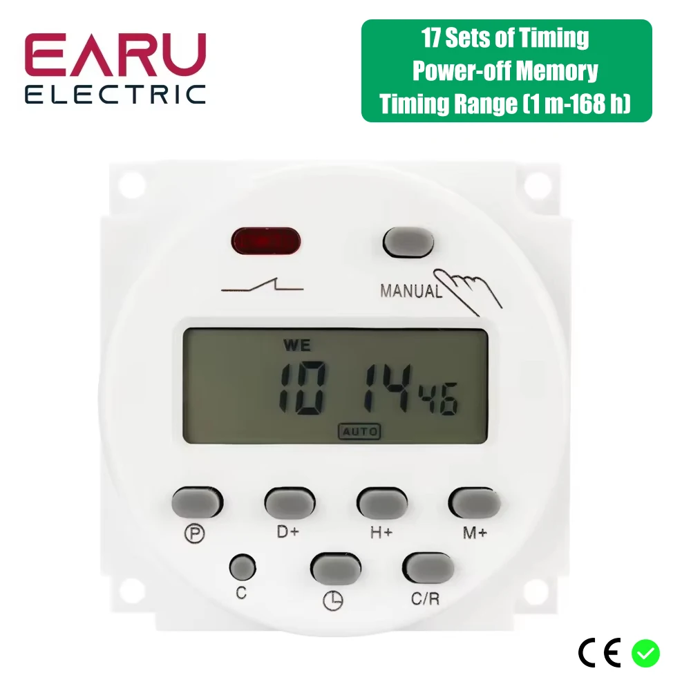 Таймер 220 В 110 В 24 В 12 В CN101A цифровой ЖК-таймер мощности программируемое реле таймера 16A CN101