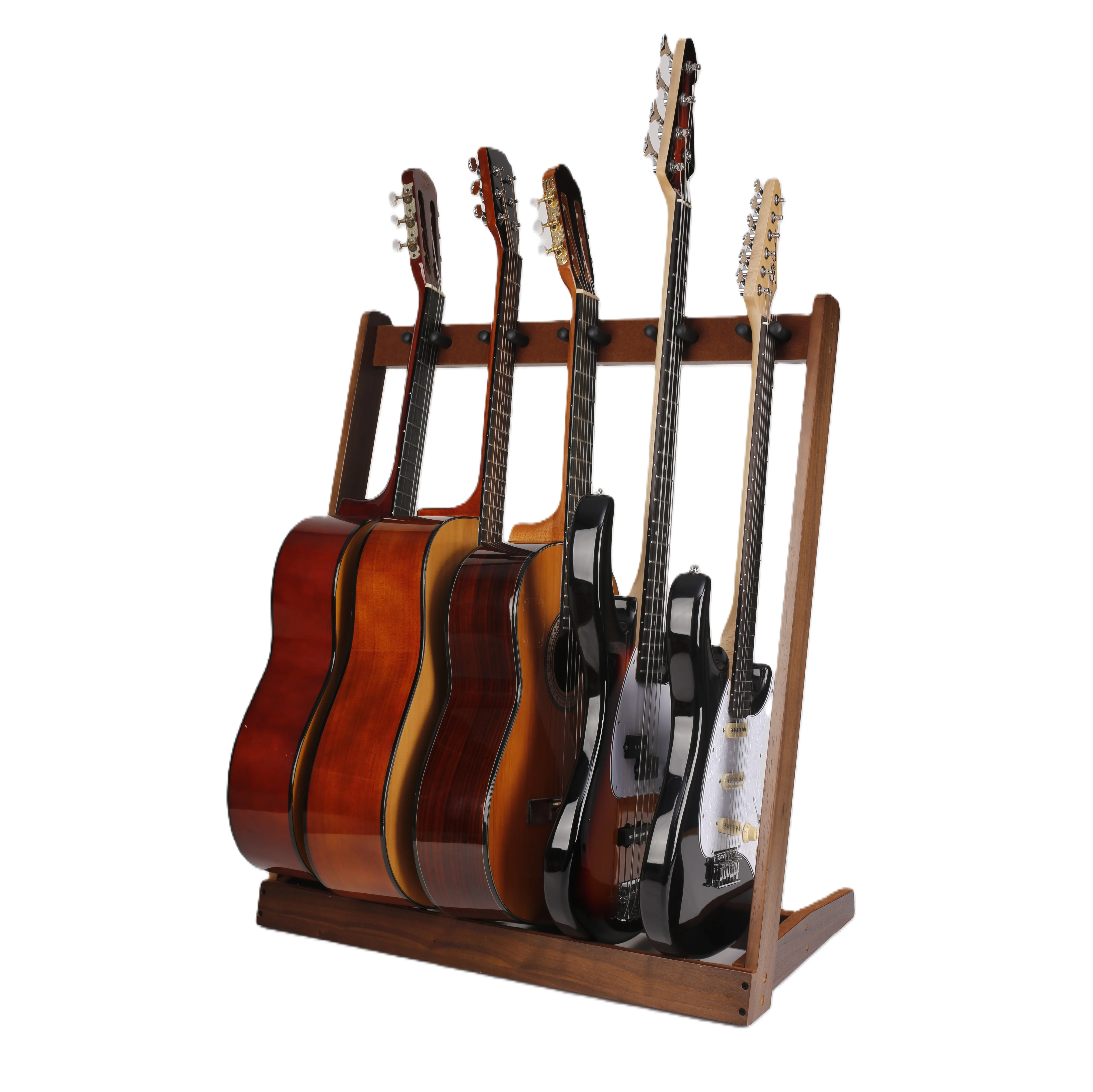 

Hooqu 5 Holder Guitar Stand Multi-Guitar Display Rack Folding Stand Band Stage Bass Acoustic Guitars