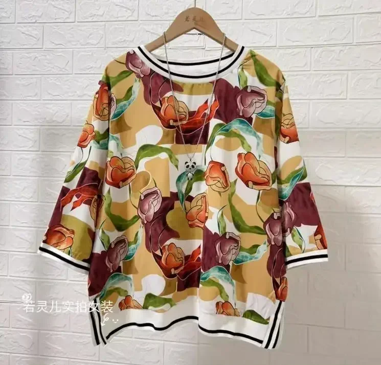 Print Chiffon Cardigans Shirts Women Vintage Long Sleeve Shirts Femme half  Sleeve Blouses Tops