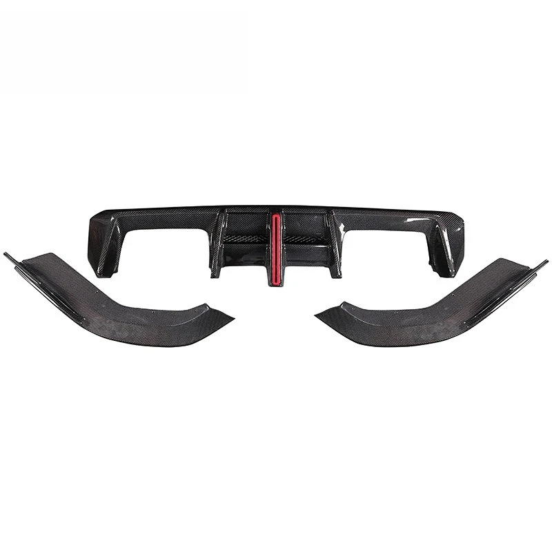 Dry carbon fiber rear lip wrap angle AE rear bumper diffuser with lamp