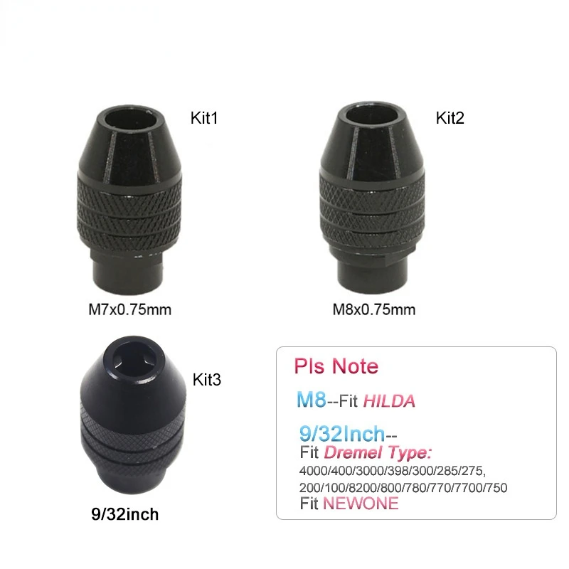 1pcs Mini Multifunctional Multi M7/M8 Keyless Drill Chuck For Rotary Tools M8X0.75 Quick Change Three-Jaw Drill Chuck