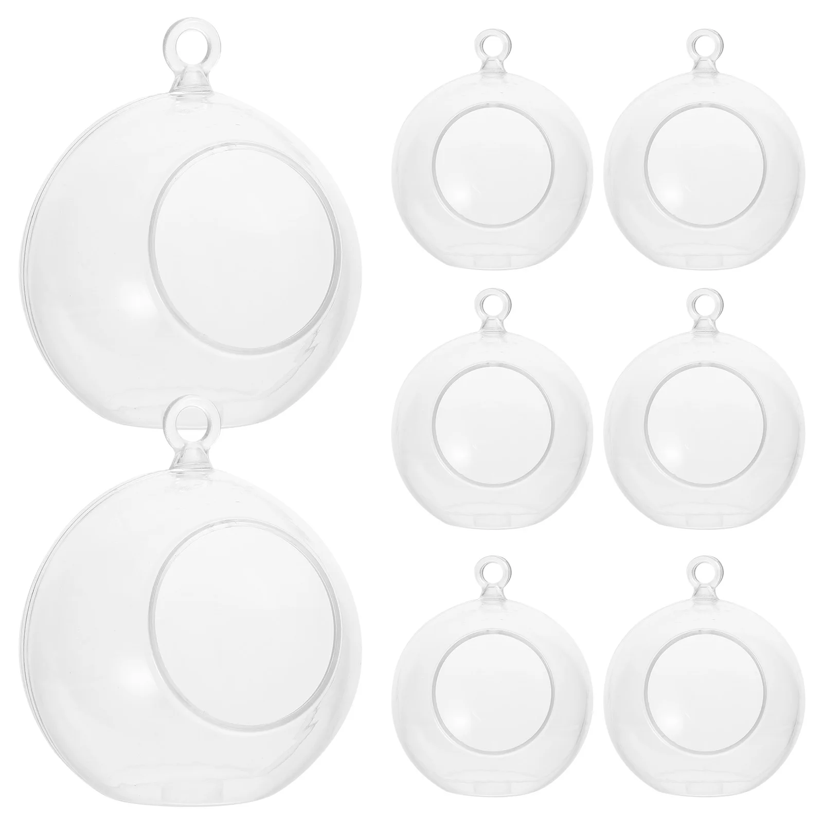 

Clear Fillable Christmas Ornaments Set of 8 Plastic Hanging Balls for Crafts Holiday Tree Decorations DIY Decorative Decors