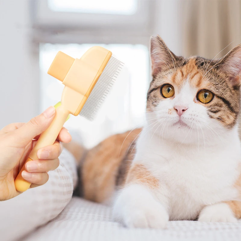 

Dog Comb Pet Hair Remover One Button Dogs Brush Self-cleaning Cat Brush Massage Combs for Dog Grooming Brushes for Pet Products