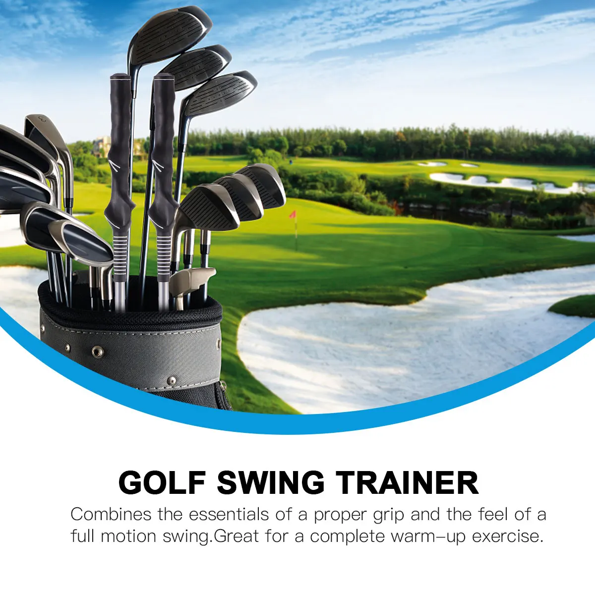 

Plastic Grip Trainer For Golf Swing Practice Warm Up Training Aid Durable Muscle Building Exerciser Wind Swing Training