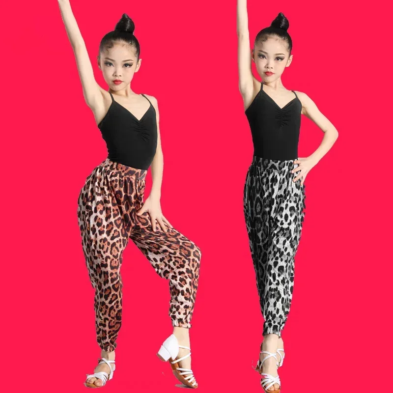 Crianças trajes de dança latina salão de baile plus size crianças dança topos calças meninas lantejoulas salsa samba crianças roupas palco traje