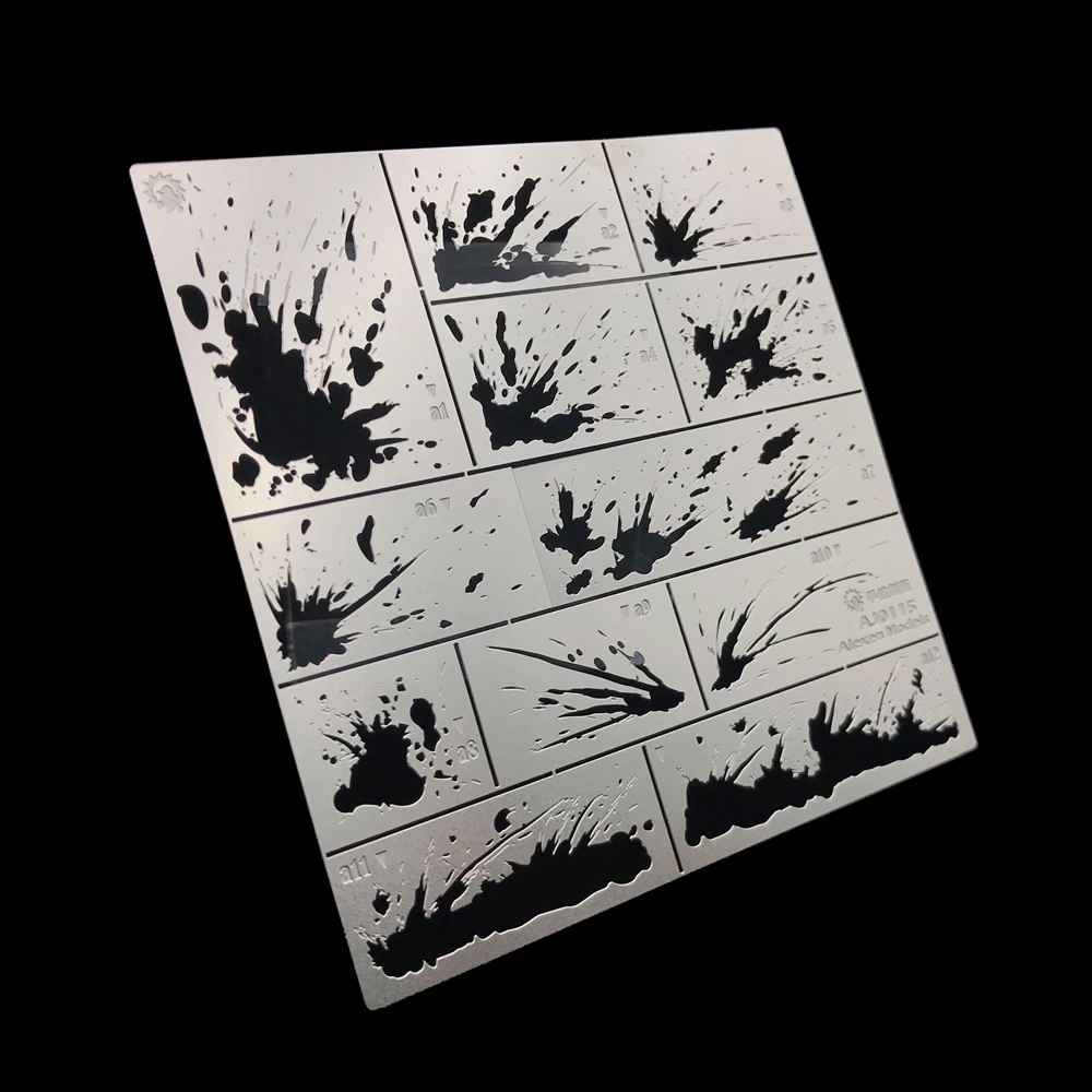Airbrush Stencils Template Tool for 1/32 1/35 1/48 1/72 Model Modification DIY Painting Tool for Weathering/Scratches/Rust/Mud