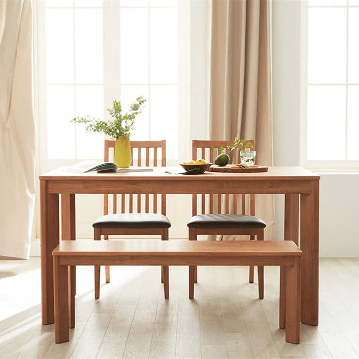 Nordic all-solid wood dining table modern simple Japanese-style household small apartment rectangular dining table