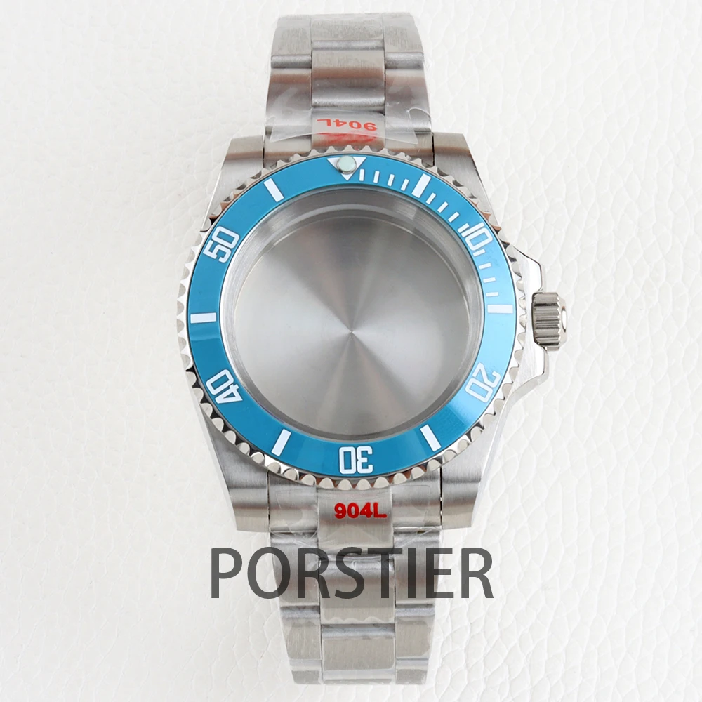 

Silver 40mm NH35 Watch Case Ice Blue Ceramic Bezel Sapphire Glass Jubilee/Oyster Strap for SUB GMT NH34 NH35 NH36 NH38 Movement