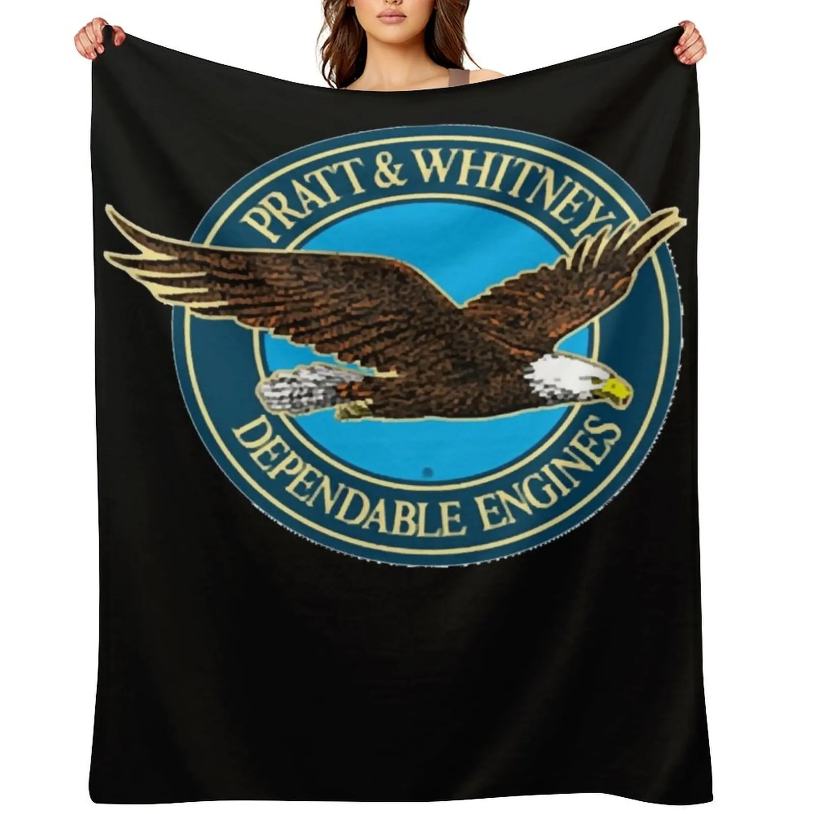 

Pratt & Whitney Logo Throw Blanket Luxury Designer Travel Tourist Soft Plaid Blankets
