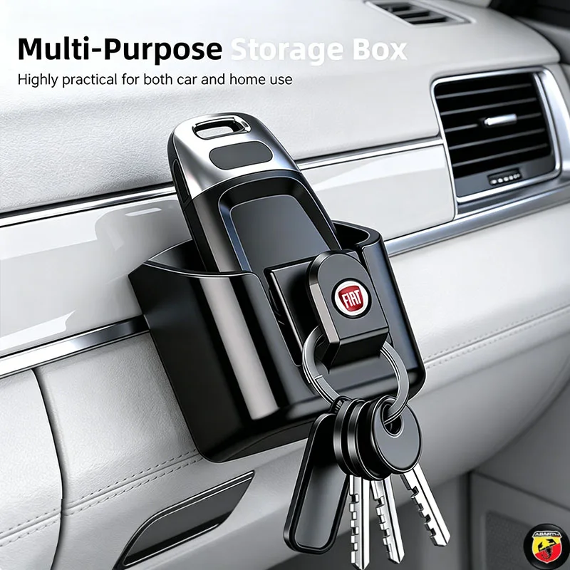 Mini caja de almacenamiento multifuncional ABS para coche, para Fiat Abarth 500 Tipo FR Panda Argo Freemont Viaggio Bravo Punto Doblo Pulse Stilo
