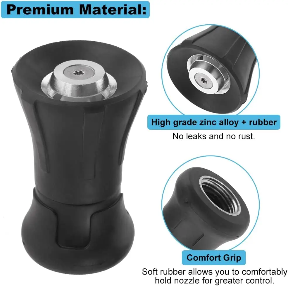 2pcs High Pressure Sprayer Nozzle 3/4 Inch Garden Hose Nozzle Watering Sprinkler Irrigation Spray Nozzles for Car Washer Fireman gallery 3