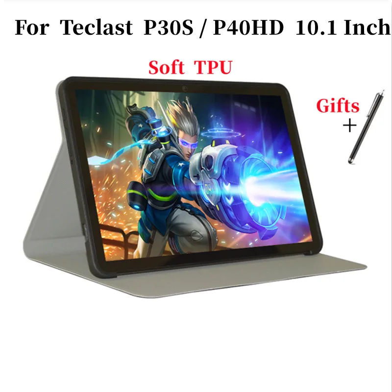 Ultra Thin Three Fold Stand Case For Teclast P30S 10.1inch Tablet Soft TPU Drop Resistance Cover For P40HD New Tablet Pc