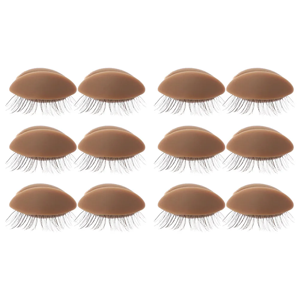 6ペアのリアルなシリコン製まぶた練習ツール、取り外し可能なまつげエクステ交換用メイクアップアクセサリー、交換用まぶた