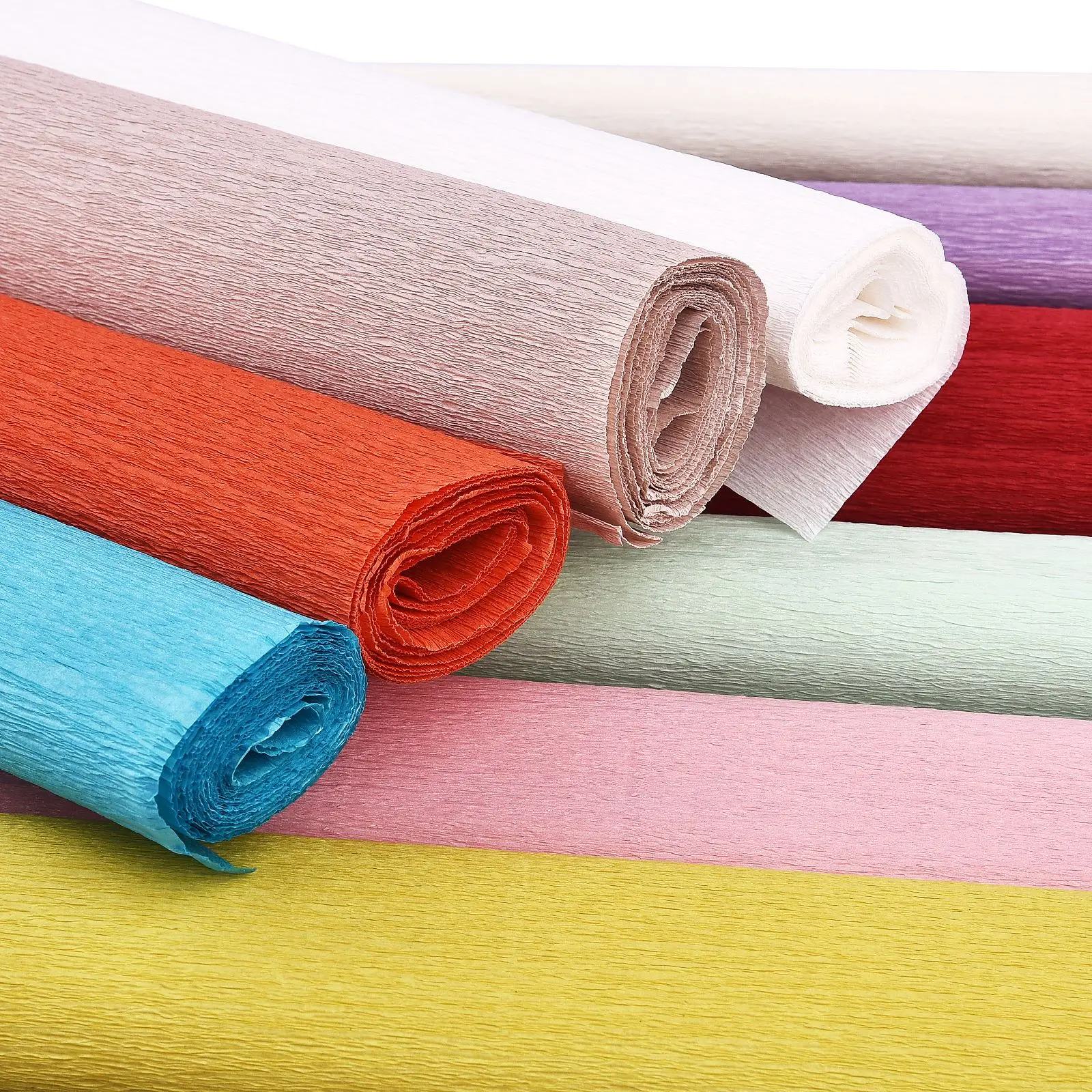 17 Colors 50x250cm Colored Crepe Paper Roll Origami Crinkled Crepe Paper Craft DIY Flowers Decoration Gift Wrapping Paper Craft