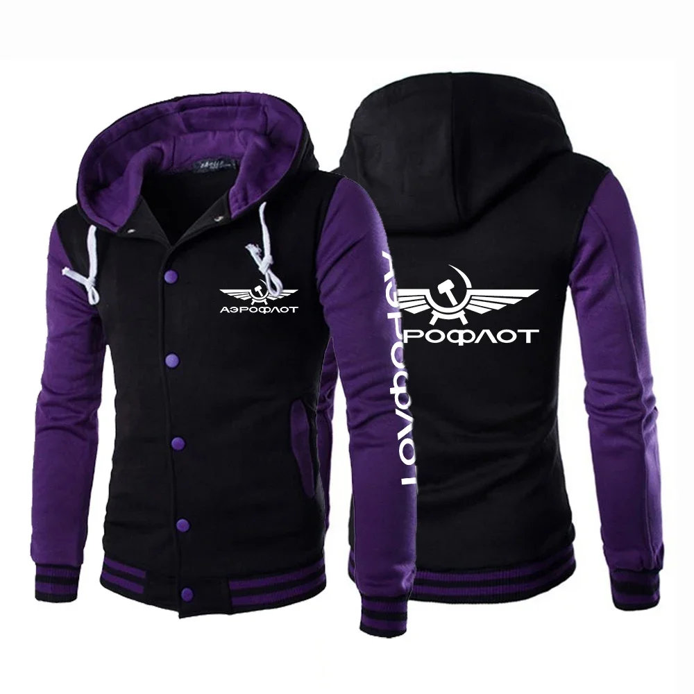 2024 Spring Autumn Aeroflot Aviation Russe Pilote Aerospace Baseball Uniform Jackets CCCP Casual Fashion Patchwork Hoodies Coats