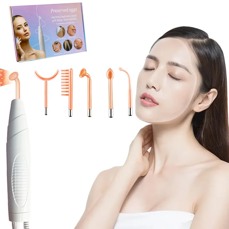 

Ручной высокочастотный электрический фиолетовый неоновый аргон 4-в-1 палочка для волос на лице, портативный набор для ухода за кожей лица