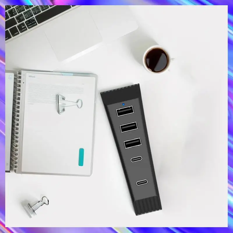 

M09K 5 Ports USB Hub USB Splitter Expander Hub 3USB + 1 Type C Port+ 1Type-C 3.1 For PS5 Slim